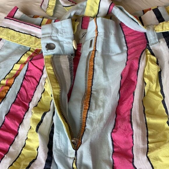 J. Crew Paper Bag Seersucker Stripe Ribbon Shorts Size 10 - Picture 13 of 14